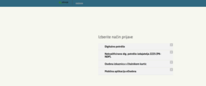 Izbira načina prijave v sistem DigiZDok