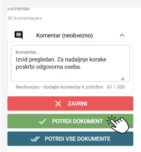 Dodajanje komentarja