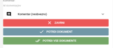Gumbi za potrjevanje dokumenta