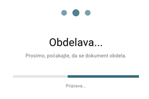 Zaslon obdelave dokumentov